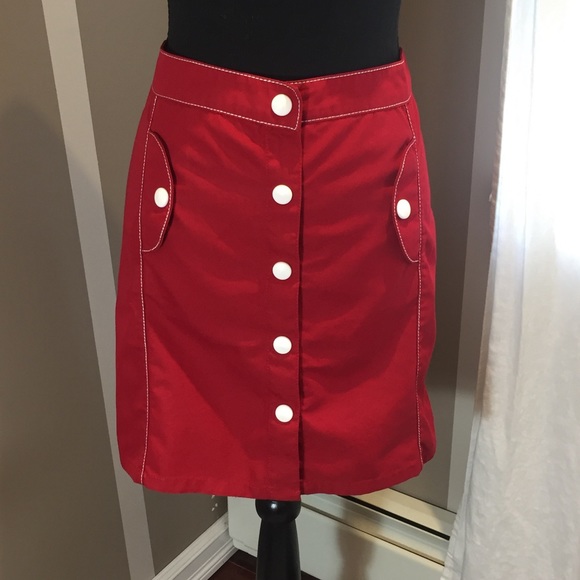 H&M Pin-tuck stitched Red Skirt - Picture 1 of 6